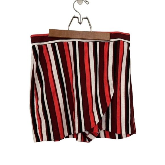 Express Women's Striped Orange White Brown Skort Size Medium - Picture 4 of 6